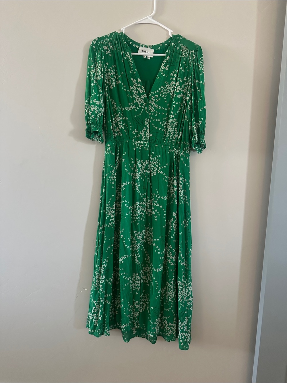 Ba&sh Kelly green midi dress size M